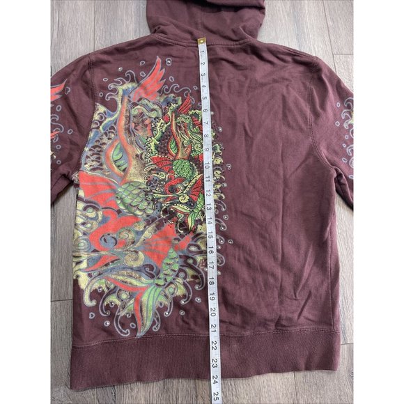 CIRCLE OF LIFE Womens Large Hoodie Jacket Mermaid Sequins Colorful Soft Cotton - Picture 4 of 6